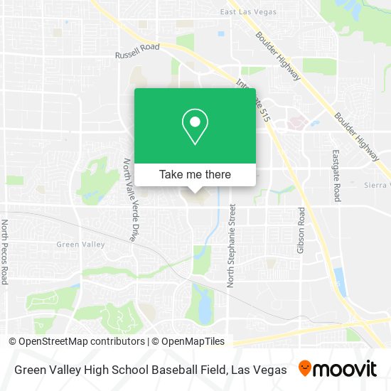 Mapa de Green Valley High School Baseball Field