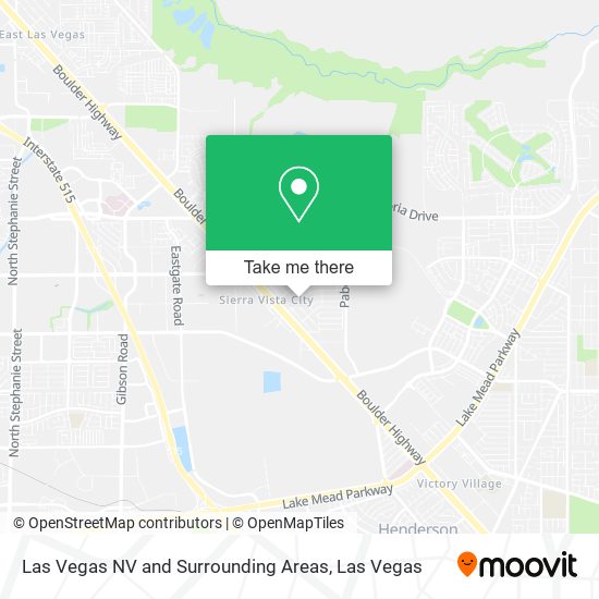 Las Vegas NV and Surrounding Areas map