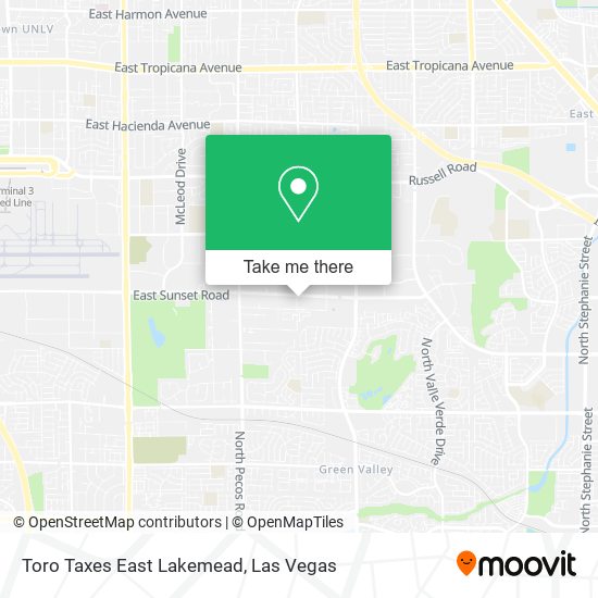 Mapa de Toro Taxes East Lakemead