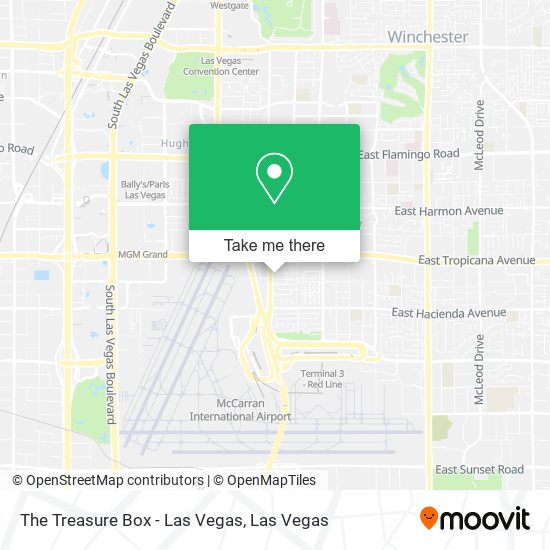 Mapa de The Treasure Box - Las Vegas