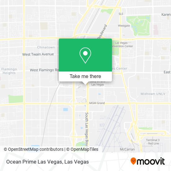 Ocean Prime Las Vegas map