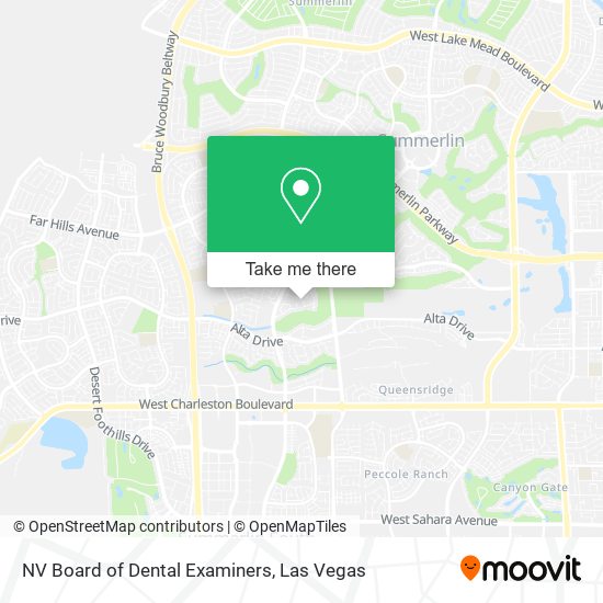 NV Board of Dental Examiners map