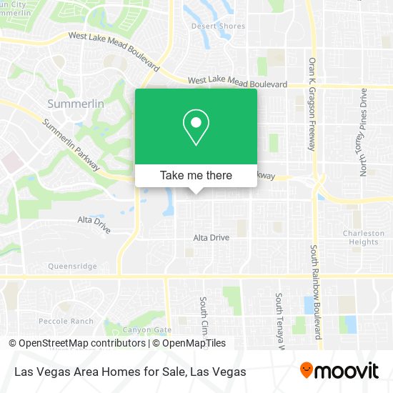 Las Vegas Area Homes for Sale map