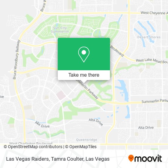 Mapa de Las Vegas Raiders, Tamra Coulter