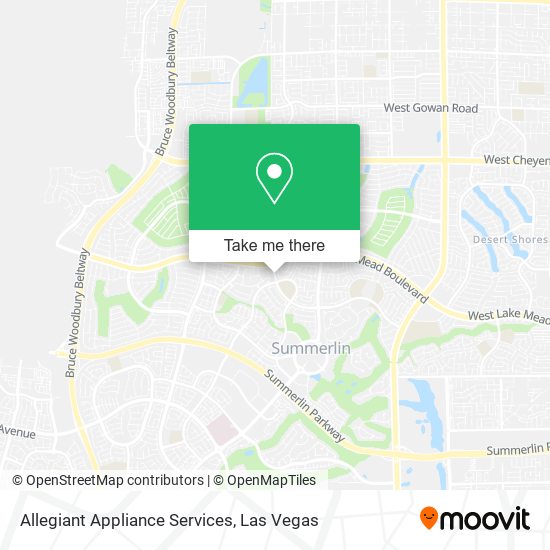 Allegiant Appliance Services map