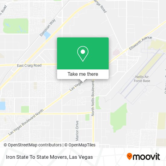 Mapa de Iron State To State Movers