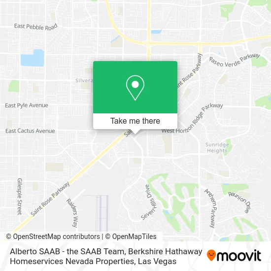 Alberto SAAB - the SAAB Team, Berkshire Hathaway Homeservices Nevada Properties map