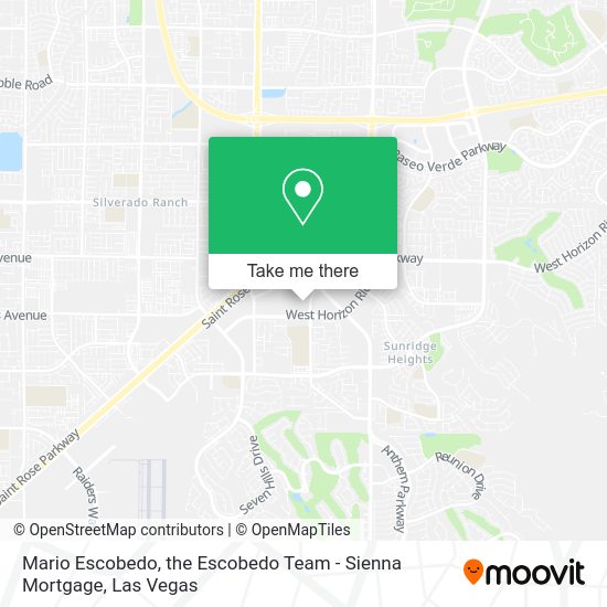 Mario Escobedo, the Escobedo Team - Sienna Mortgage map