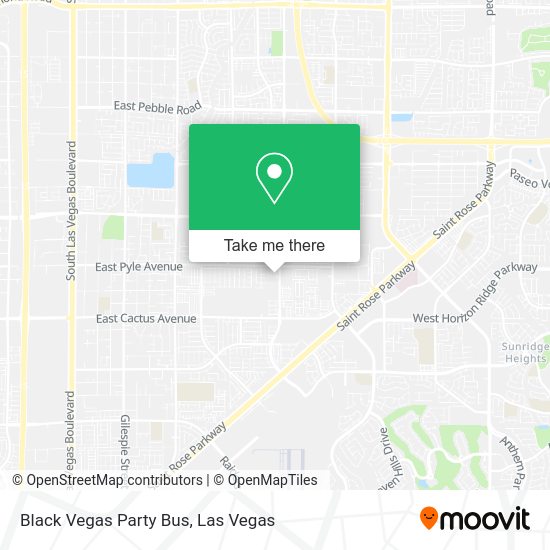Black Vegas Party Bus map
