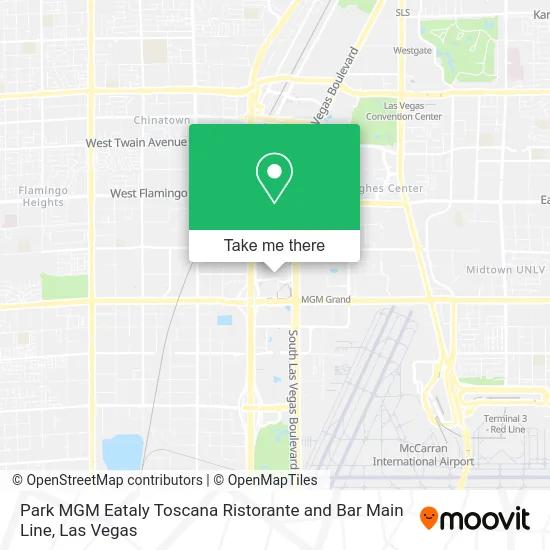 Park MGM Eataly Toscana Ristorante and Bar Main Line map