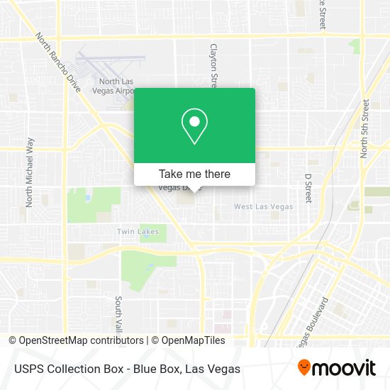 Mapa de USPS Collection Box - Blue Box