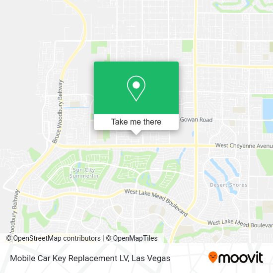 Mapa de Mobile Car Key Replacement LV