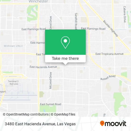 Mapa de 3480 East Hacienda Avenue