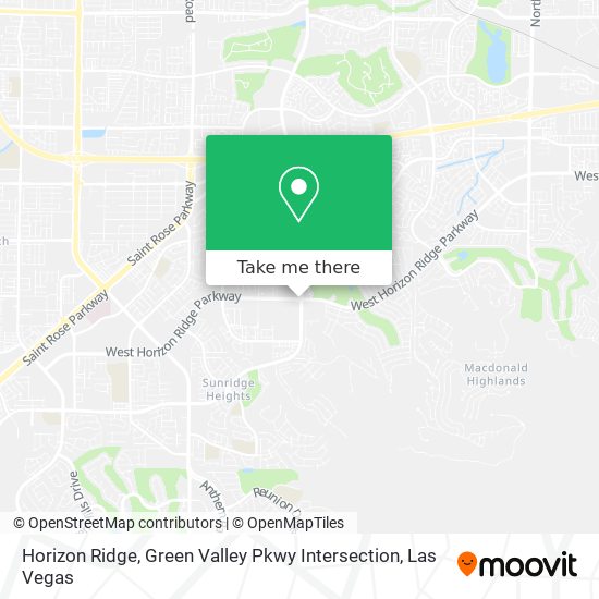 Horizon Ridge, Green Valley Pkwy Intersection map