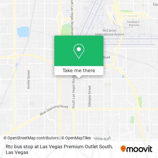 Rtc bus stop at Las Vegas Premium Outlet South map