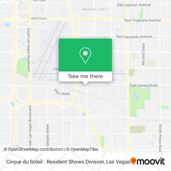 Cirque du Soleil - Resident Shows Division map