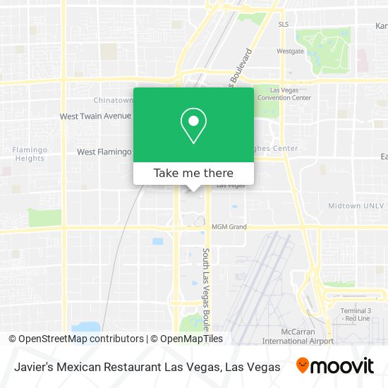 Mapa de Javier's Mexican Restaurant Las Vegas