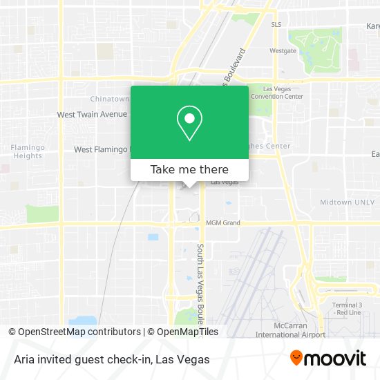 Aria invited guest check-in map