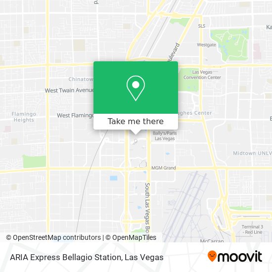 ARIA Express Bellagio Station map