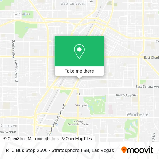 Mapa de RTC Bus Stop 2596 - Stratosphere I SB