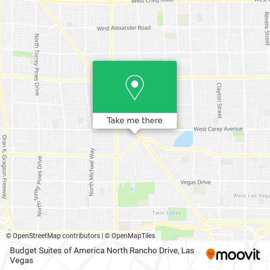 Mapa de Budget Suites of America North Rancho Drive