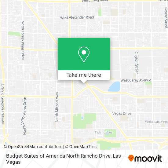 Budget Suites of America North Rancho Drive map