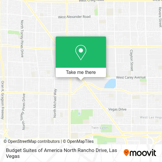 Budget Suites of America North Rancho Drive map