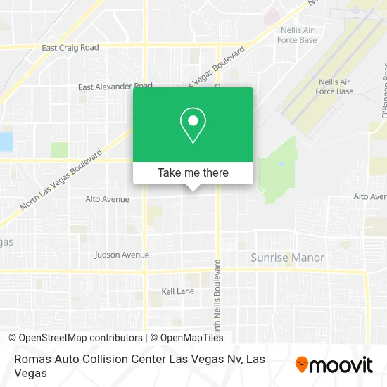 Romas Auto Collision Center Las Vegas Nv map