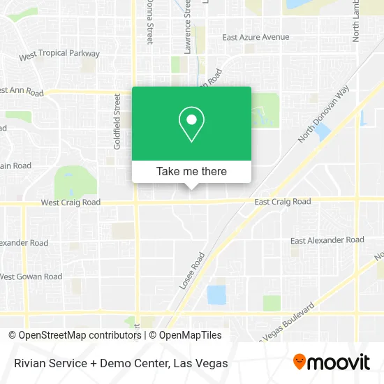 Rivian Service + Demo Center map