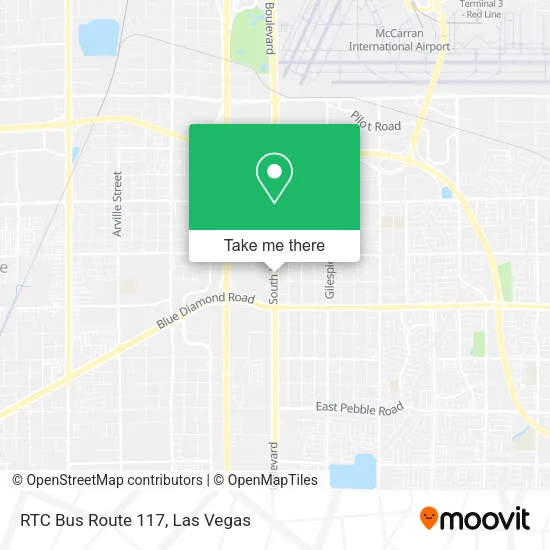 Mapa de RTC Bus Route 117