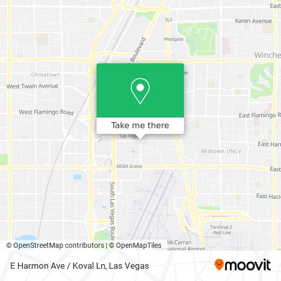 E Harmon Ave / Koval Ln map