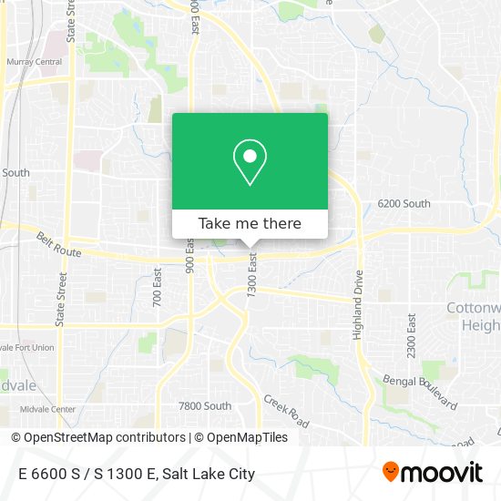E 6600 S / S 1300 E map