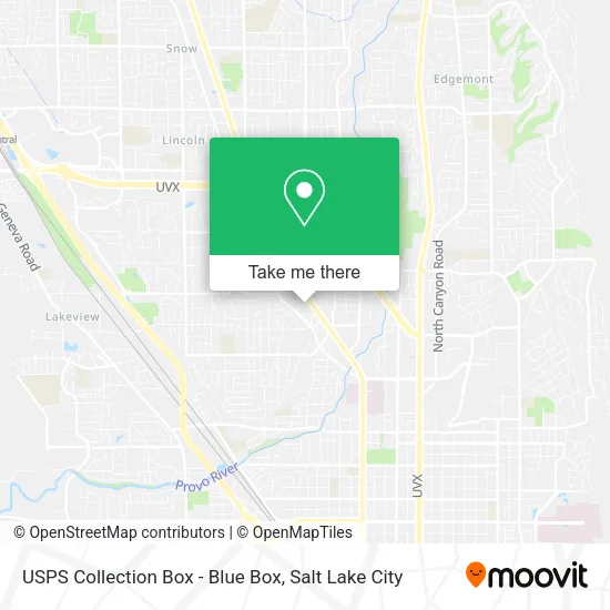 Mapa de USPS Collection Box - Blue Box