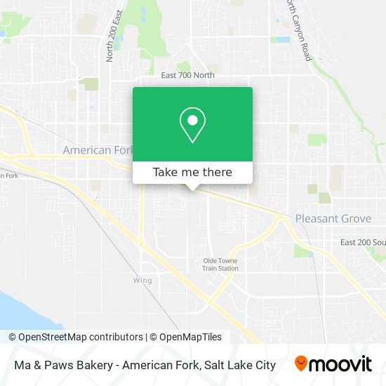 Mapa de Ma & Paws Bakery - American Fork