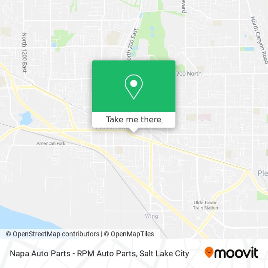 Mapa de Napa Auto Parts - RPM Auto Parts