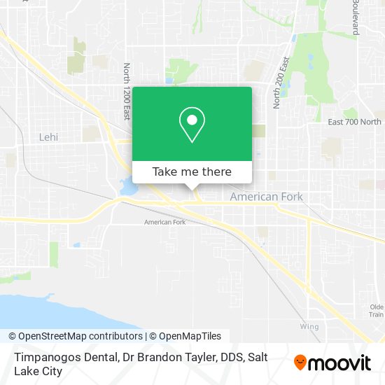 Mapa de Timpanogos Dental, Dr Brandon Tayler, DDS