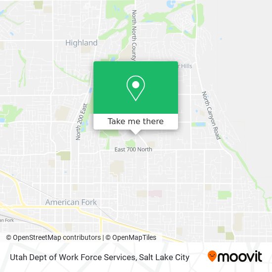 Mapa de Utah Dept of Work Force Services