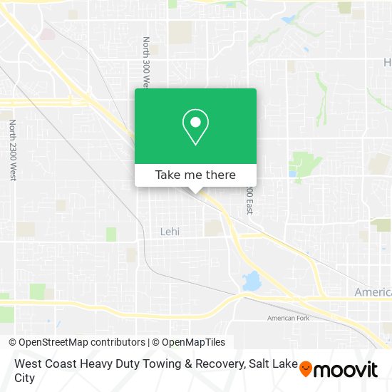 West Coast Heavy Duty Towing & Recovery map