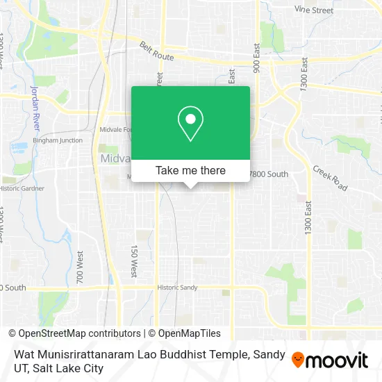 Wat Munisrirattanaram Lao Buddhist Temple, Sandy UT map