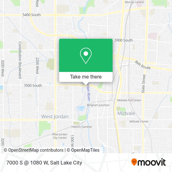 7000 S @ 1080 W map
