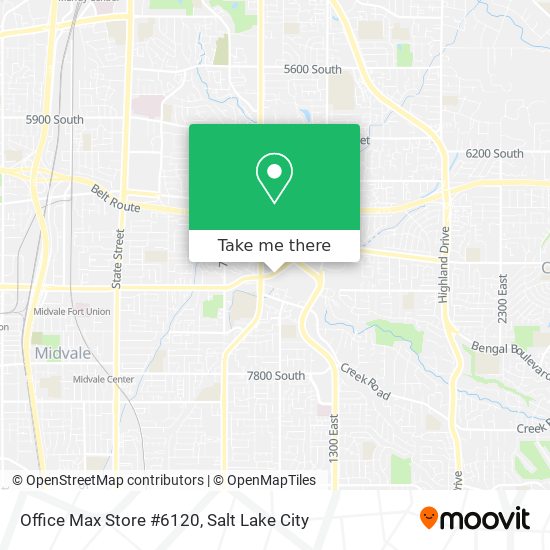 How to get to Office Max Store #6120 in Midvale by Bus or Light Rail?