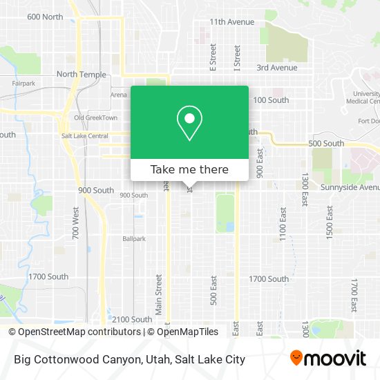 Big Cottonwood Canyon, Utah map