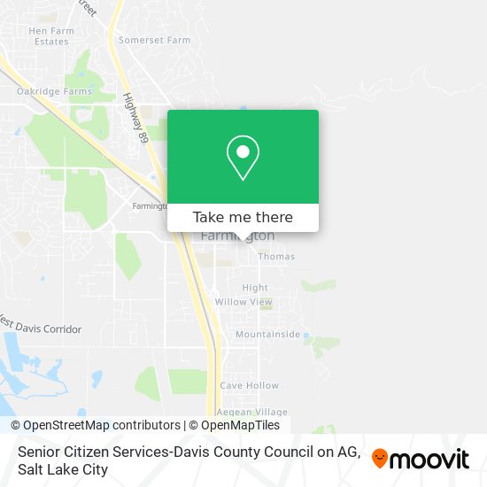 Mapa de Senior Citizen Services-Davis County Council on AG