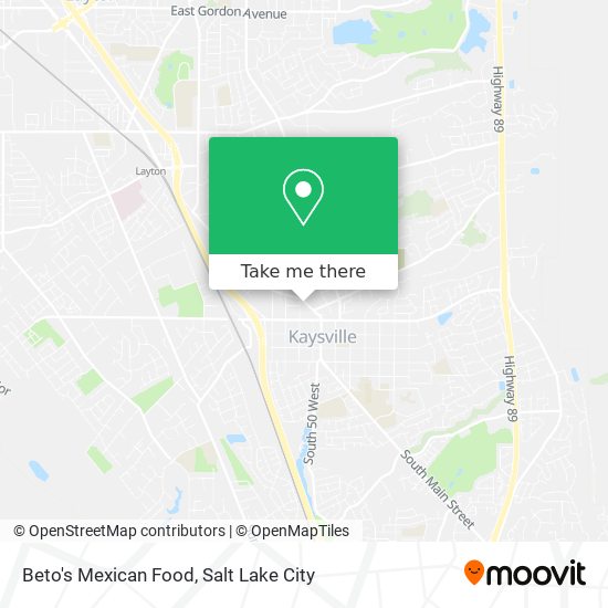 Beto's Mexican Food map