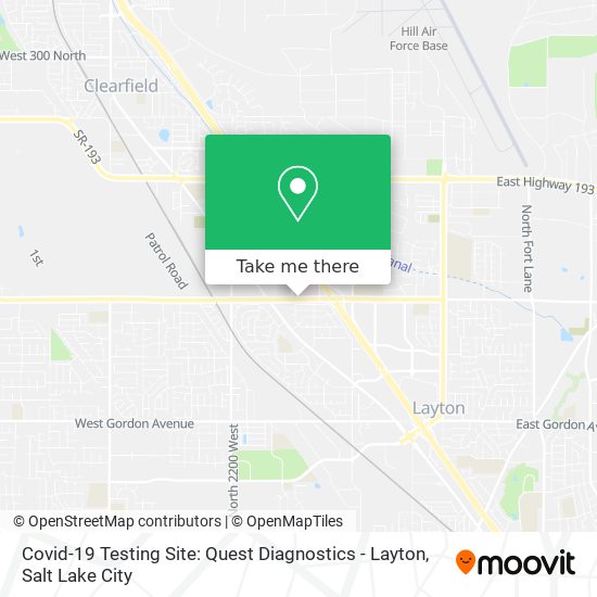 Covid-19 Testing Site: Quest Diagnostics - Layton map