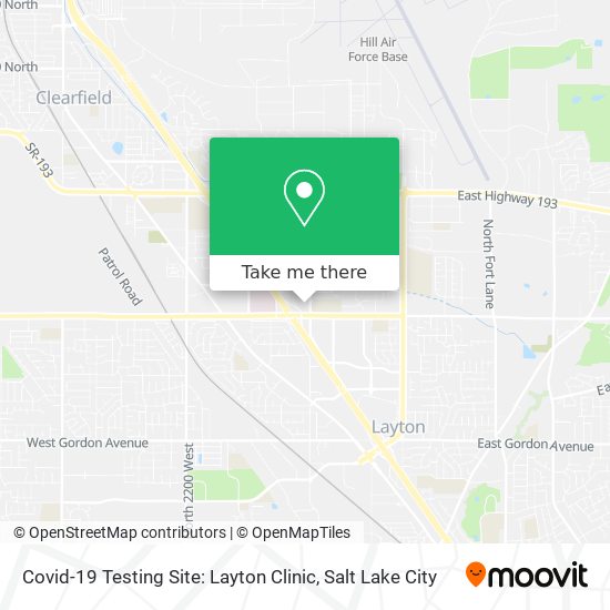 Covid-19 Testing Site: Layton Clinic map
