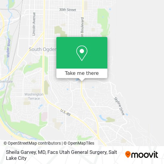 Sheila Garvey, MD, Facs Utah General Surgery map