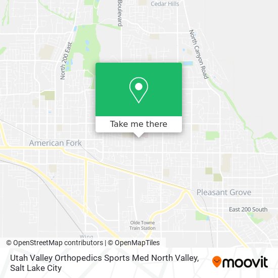 Mapa de Utah Valley Orthopedics Sports Med North Valley