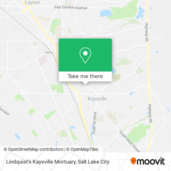 Mapa de Lindquist's Kaysville Mortuary