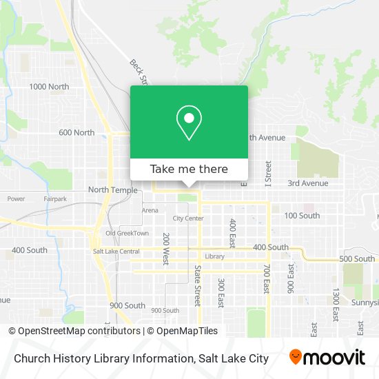 Mapa de Church History Library Information